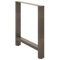 Salontafelpoten 2 st 70x(72-73) cm staal naturel - thumbnail