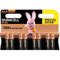 Duracell batterij Plus 100% AA, blister van 8 stuks - thumbnail