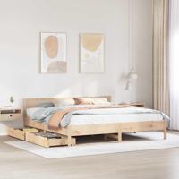 Bedframe zonder matras massief grenenhout 200x200 cm - thumbnail