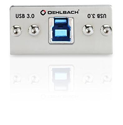 Oehlbach MMT-C USB.3 B/A USB 3.0-B/A multimedia-inzet met kabelzweep zilver