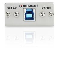 Oehlbach MMT-C USB.3 B/A USB 3.0-B/A multimedia-inzet met kabelzweep zilver - thumbnail