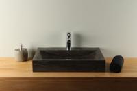 Waskom Natuursteen Hardsteen Rechthoek 60x40 cm Met Kraangat | BE-001mk - thumbnail