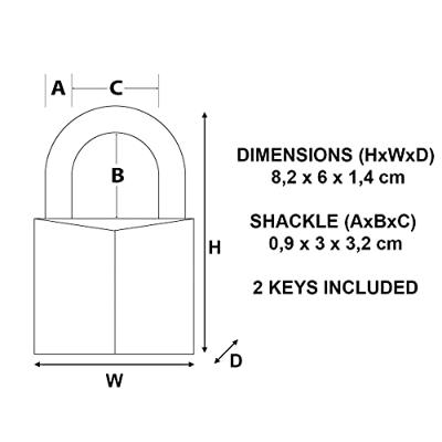 Masterlock 60mm - 30mm hardened steel shackle, 9mm diam. - double locking - 5-pin - 160EURD