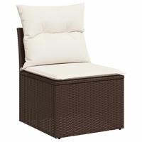 8-delige Loungeset met kussens poly rattan bruin - thumbnail
