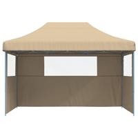 Partytent inklapbaar pop-up met 3 zijwanden beige - thumbnail