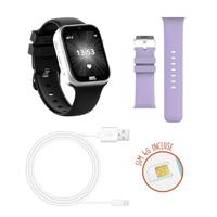 Smartwatch voor kinderen met simkaart inbegrepen - oproepen, GPS, SOS, video, waterdicht - ouderlijk toezicht via app - 2 armbanden - vanaf 8 jaar - klaar voor gebruik - BUKI Watch - FIB01 - thumbnail