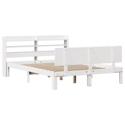 Bedframe met hoofdeinde zonder matras 140x200 cm wit