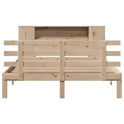 Bed met boekenkast zonder matras massief grenenhout 140x190 cm - thumbnail