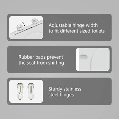 VidaXL Toiletzitting wit 47 x 36 x 3,4 cm duroplast