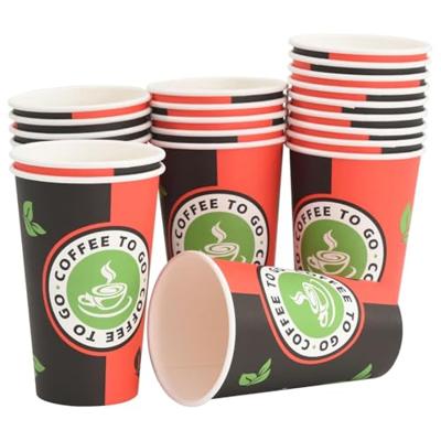 VidaXL Papieren koffiekopjes 1000 st 16oz 400 ml rood en zwart