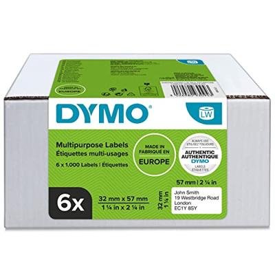 DYMO 2093094 Rol met etiketten 57 x 32 mm Papier Wit 6000 stuk(s) Permanent hechtend Universele etiketten DYMO 2093094 Rol met etiketten 57 x 32 mm Papier Wit 6000 stuk(s) Permanent hechtend Universele etiketten