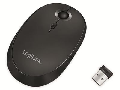 LogiLink ID0204 Muis Bluetooth, Radiografisch Optisch Zwart 3 Toetsen 1600 dpi Oplaadbaar