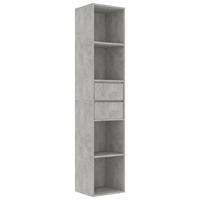 Boekenkast 36x30x171 cm bewerkt hout betongrijs - thumbnail