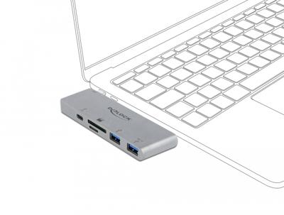 DeLOCK 64078 interface hub USB 3.2 Gen 1 (3.1 Gen 1) Type-C 5000 Mbit/s Grijs