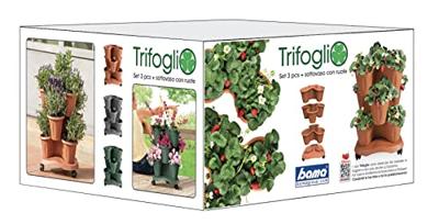 Bama trifoglio plantenbak met wieltjes 40x51 cm wit