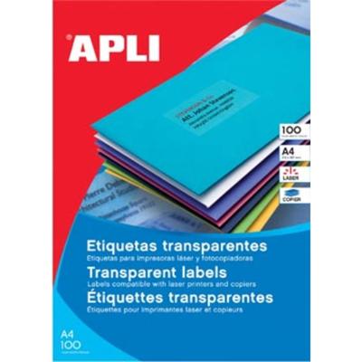 Apli Transparante etiketten ft 70 x 37 mm (b x h), 480 stuks, 24 per blad, doos van 20 blad