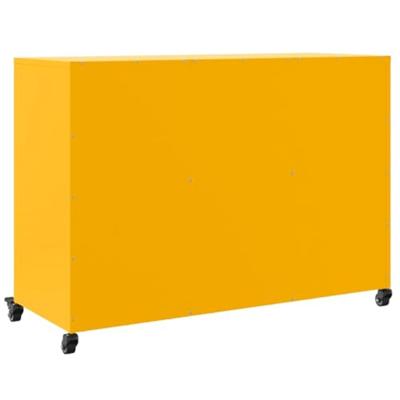 Dressoir 100,5x39x72 cm staal mosterdgeel