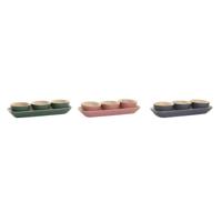Set voor voorgerechtjes DKD Home Decor Bamboe 32 x 12,7 x 3,5 cm (3 Stuks) - thumbnail