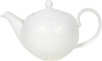 Theepot porselein diamant 25x15x14cm wit