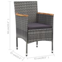 11-delige Tuinset poly rattan grijs - thumbnail
