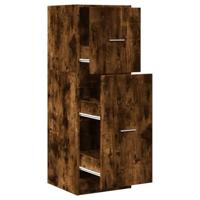 Apothekerskast 40x41x118 cm bewerkt hout gerookt eikenkleurig - thumbnail