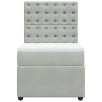 Boxspring met matras fluweel lichtgrijs 100x200 cm - thumbnail
