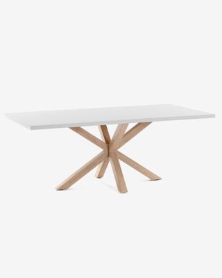 Kave Home Eettafel 'Argo' Eiken/Wit, 180 x 100cm