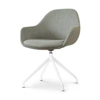 Nolon Nola-Mae Eetkamerstoel Groen - Draaibaar Wit Onderstel - thumbnail