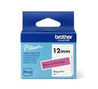 Brother BTAG-P31 labelprinter-tape Zwart op roze - thumbnail