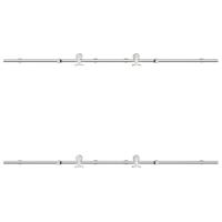 Schuifdeur onderdelenset 183 cm roestvrij staal zilverkleurig - thumbnail