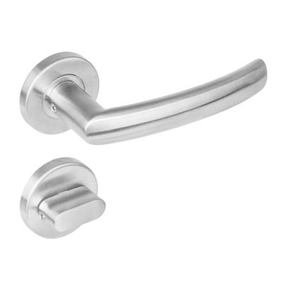 Intersteel Deurkruk Blok op rozet met toilet-/badkamersluiting - RVS