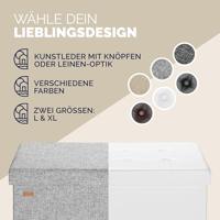 Opvouwbare Zitbank met opbergruimte en deksel - 80cm - Lichtgrijs - thumbnail