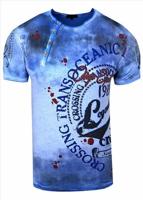Rusty Neal - Heren T-Shirt - Blauw - Zachte Stof - Italianstyle - thumbnail
