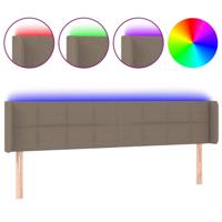 Hoofdbord LED 183x16x78/88 cm stof taupe - thumbnail