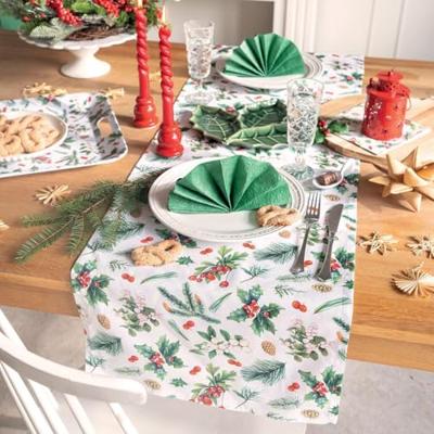 Ambiente Tafelloper Winter greenery wit