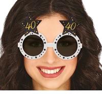 Feestbril 40 Jaar Zwart & Goud - thumbnail