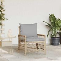 Tuinstoel Beige 60 x 70 x 78cm poly rattan - thumbnail