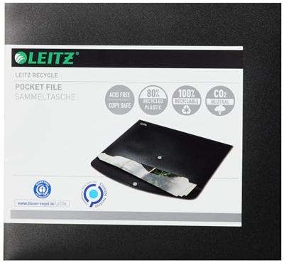 Leitz Recycle projectomslag A4, uit 80 % gerecycleerde kunststof, zwart