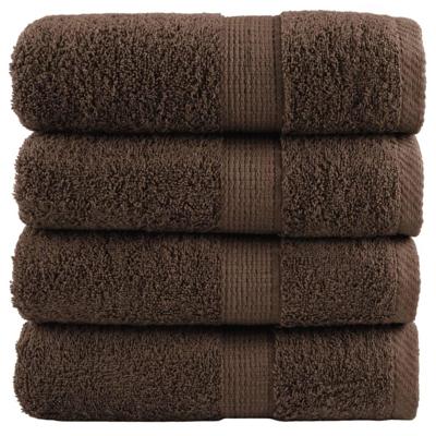VidaXL Premium washandjes solund 4 stuks bruin 30x30 cm 600 g/m²