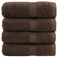 VidaXL Premium washandjes solund 4 stuks bruin 30x30 cm 600 g/m² - thumbnail