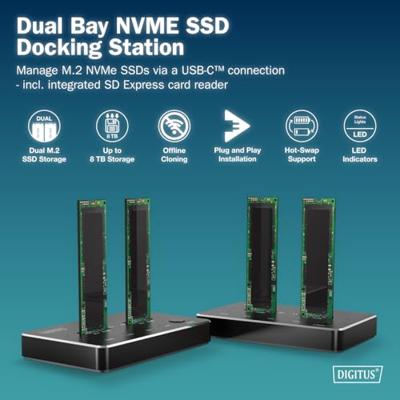 Digitus Digitus DA-71545-1 Stazione di docking per dischi con funzione di clonazione U USB-C dockingstation