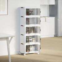 Opbergbox stapelbaar met wielen 5-laags 28 L 48,5x29,5x139 cm - thumbnail