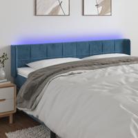 Hoofdbord LED 203x16x78/88 cm fluweel donkerblauw - thumbnail