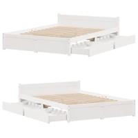Bedframe zonder matras massief grenenhout wit 120x200 cm - thumbnail