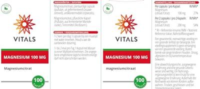 Vitals Magnesium 100mg Capsules