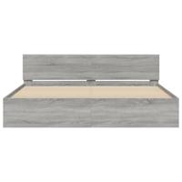 Bedframe met hoofdeinde en LED-licht grijs sonoma 180x200 cm - thumbnail