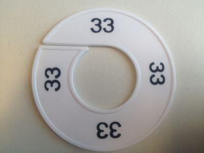 Maatring 9cm wit/zwart 33