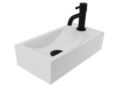 Fonteinset Boss & Wessing Kaja Keramiek Inclusief Eenhendelkraan En Sifon 36x18x9 cm Wit