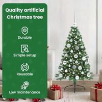 VidaXL Kunstmatig voorverlicht kerstboom met 150 led groen 120 cm pvc - thumbnail