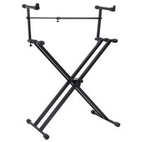 VidaXL Keyboardstandaard x-frame dubbel versterkt zwart - thumbnail